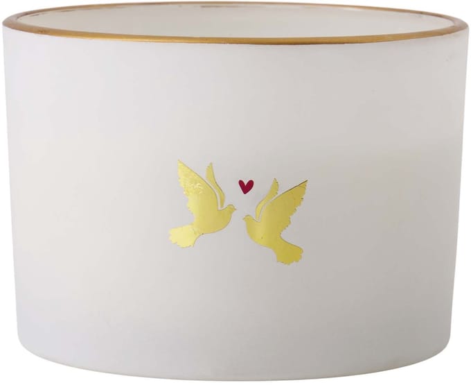 Zusss Geurkaars Glas Lovebirds Glas / Paraffine White / Gold