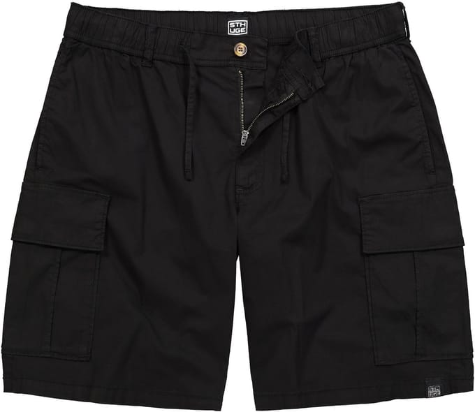 STHUGE - Heren - Cargo-bermuda baggy fit elastische tailleband - Zwart - Maat 58