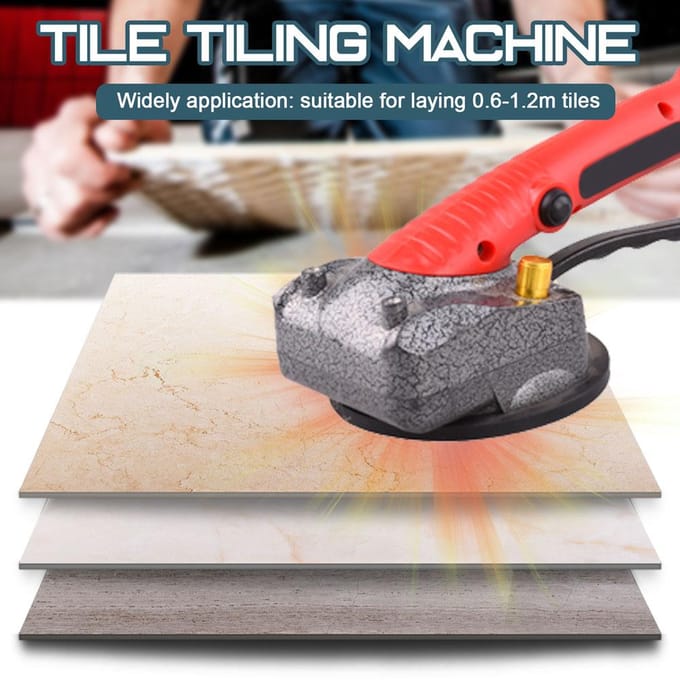 Machine à carrelage 10-150Hz, outil vibrant de pose de carrelage mural avec ventouse 100x100mm EU Plug rouge
