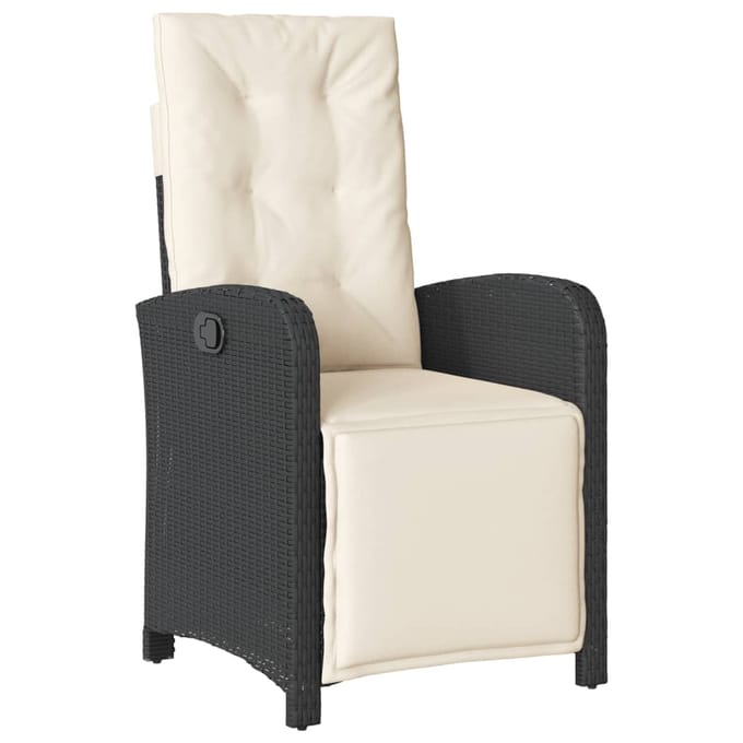 vidaXL - 7-delige - Tuinset - met - kussens - poly - rattan - zwart