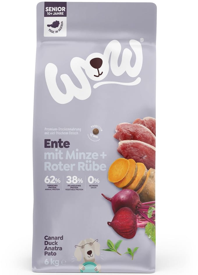 WOW Senior Graanvrij Eend met Munt en Rode Biet 6 kg - Hond