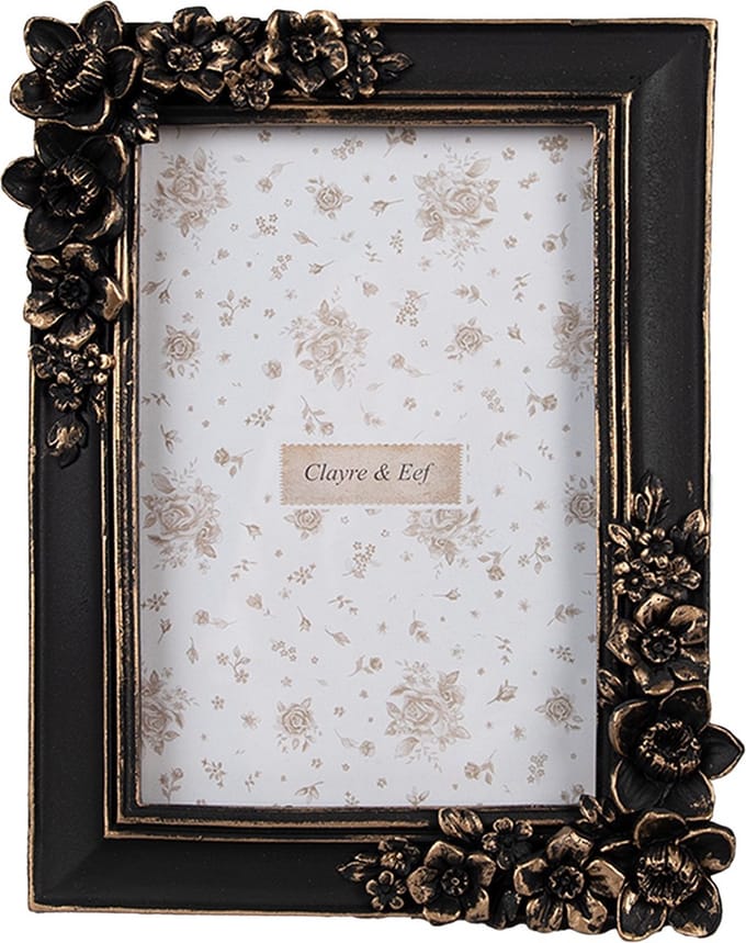Clayre & Eef Fotolijst 10x15 cm Zwart Kunststof