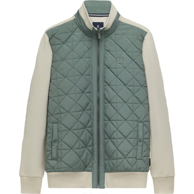 Vest State of Art beige groen normale fit rits