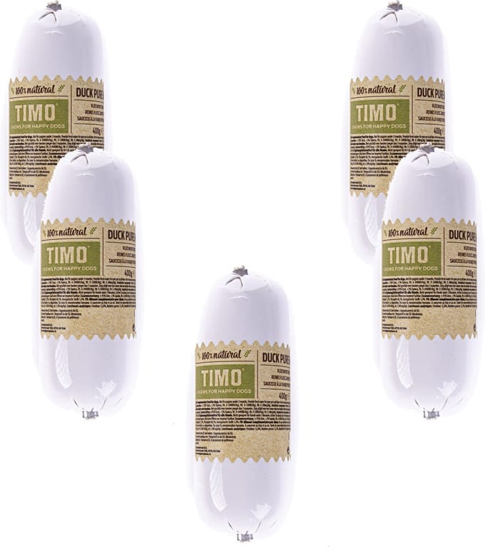 Timo Vleesworst Eend - Hondensnacks - 5 x 400 g