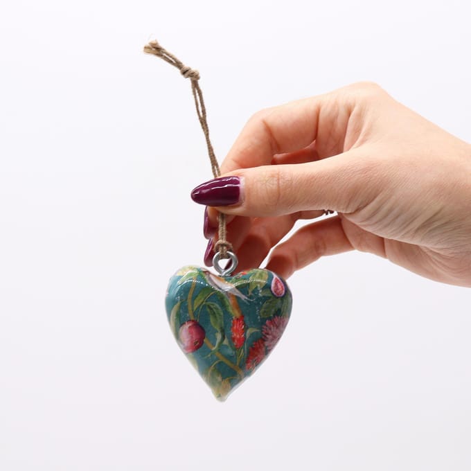 Decoratief houten hart - Vogel & Bloemen
