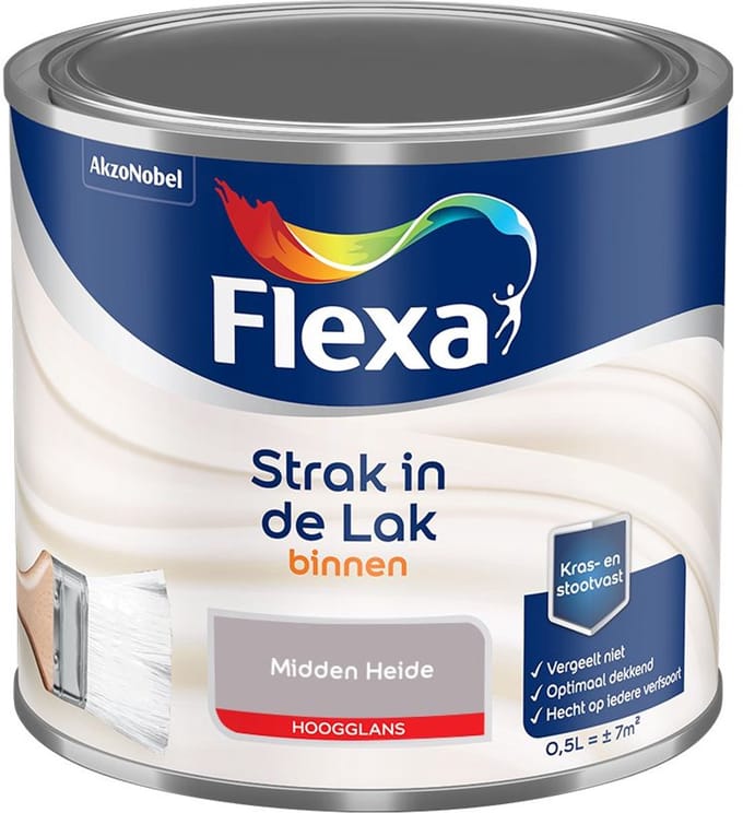 Flexa - Strak In De Lak Binnenlak Hoogglans - Midden Heide - Mengverf - 500 Ml