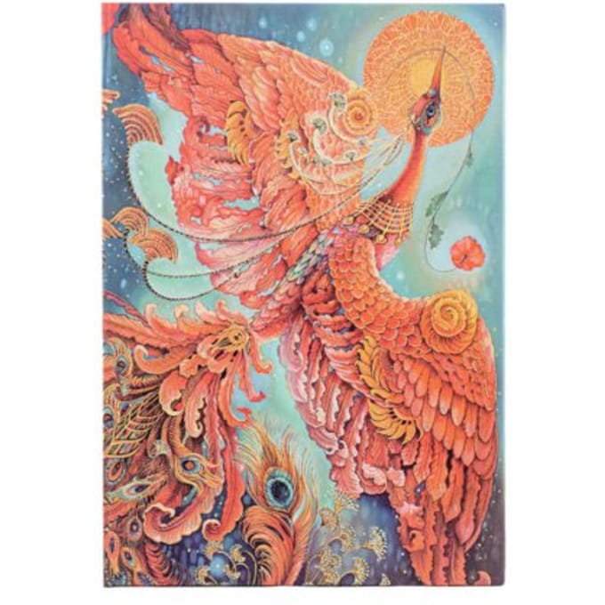 Paperblanks cahier, firebird, hardcover, formaat midi 12,5 x 18 cm, blanco