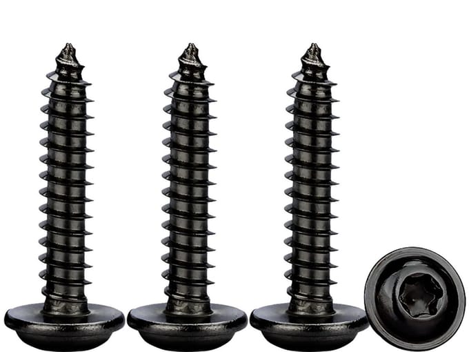 Zelftappende Schroeven Zwart, 50 Stuks M5x18mm Plaatschroeven met Ring Torx Houtschroeven RVS A2 V2A