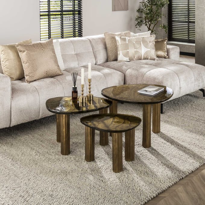 Hoyz Collection - Salontafel Eclipse S - Goud Antiek Finish