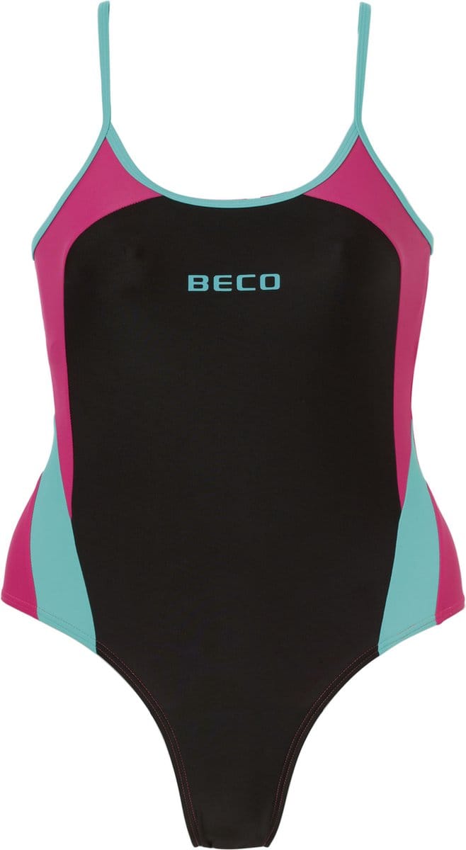 BECO badpak, borst support band, zwart/roze, maat 36