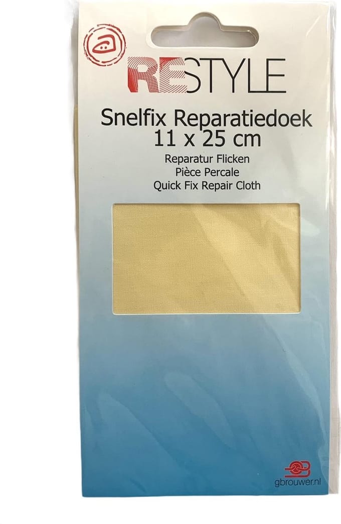 Reparatiedoek Strijkbaar - Geel - 11 x 25 cm