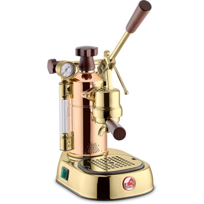 La Pavoni Professional Rame Gold Manual-lever espresso machine - Goud/Hout