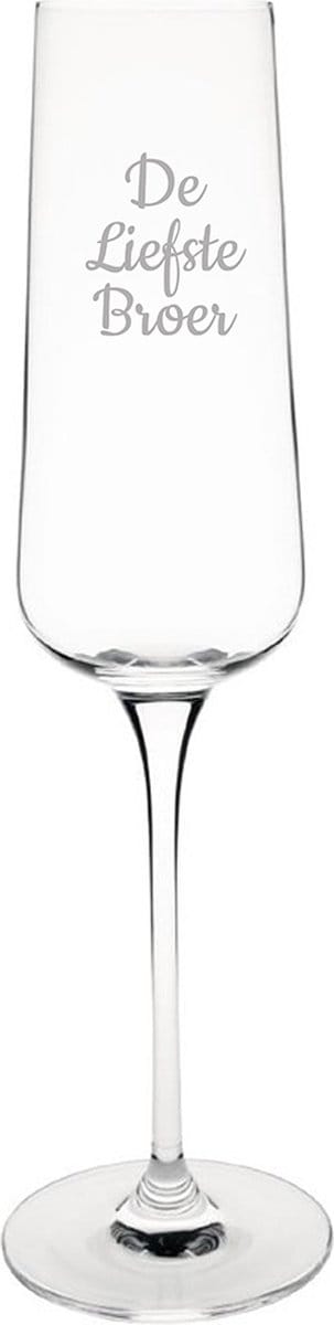 Gegraveerde Champagneglas 27cl De Liefste Broer
