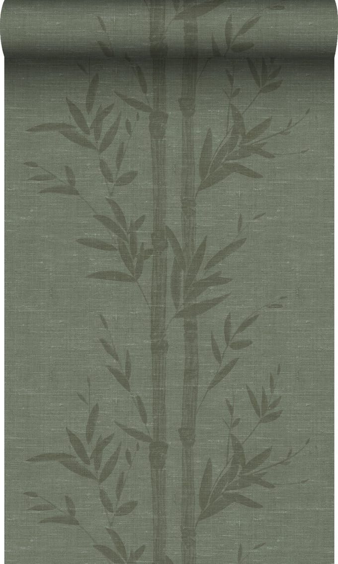 Origin Wallcoverings behang bamboe vergrijsd groen - 50 x 900 cm - 347928