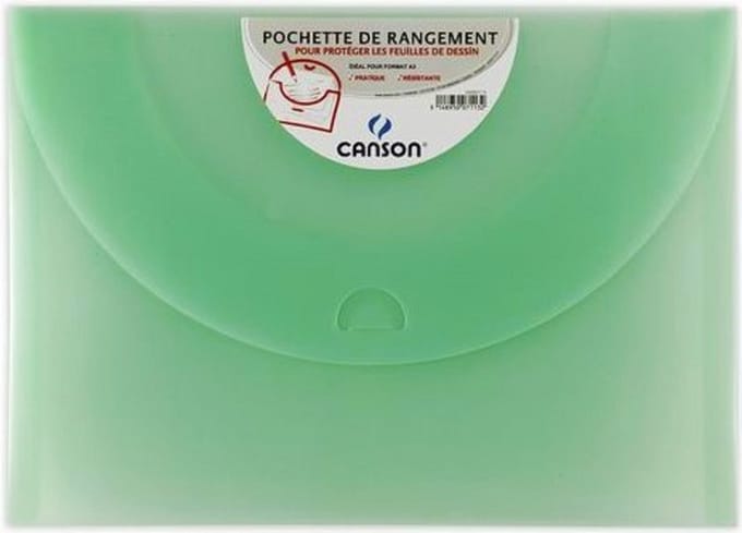 CANSON - opbergmap voor tekenpapier A4 & 24 x 32 cm - groen - 1 stuk