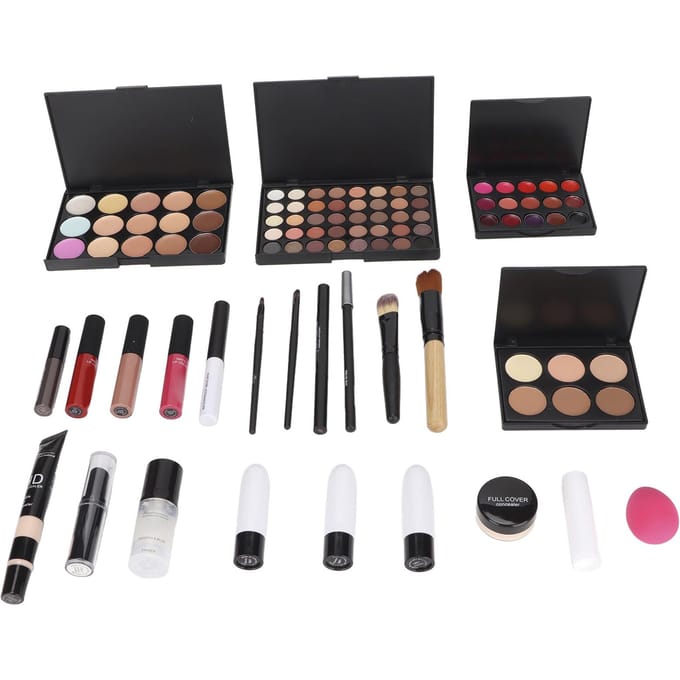 Multifunctionele Make-up Kit Cosmetische Oogschaduw Lipgloss Concealer Set met Cosmetische Tas black