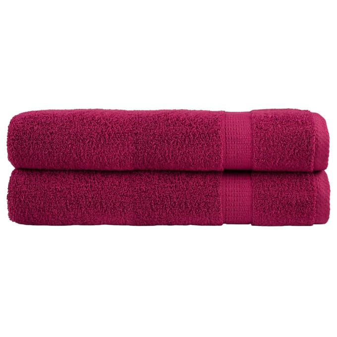 vidaXL - Handdoeken - SOLUND - 2 - st - 600 - g/m² - 100x200 - cm - bordeauxrood