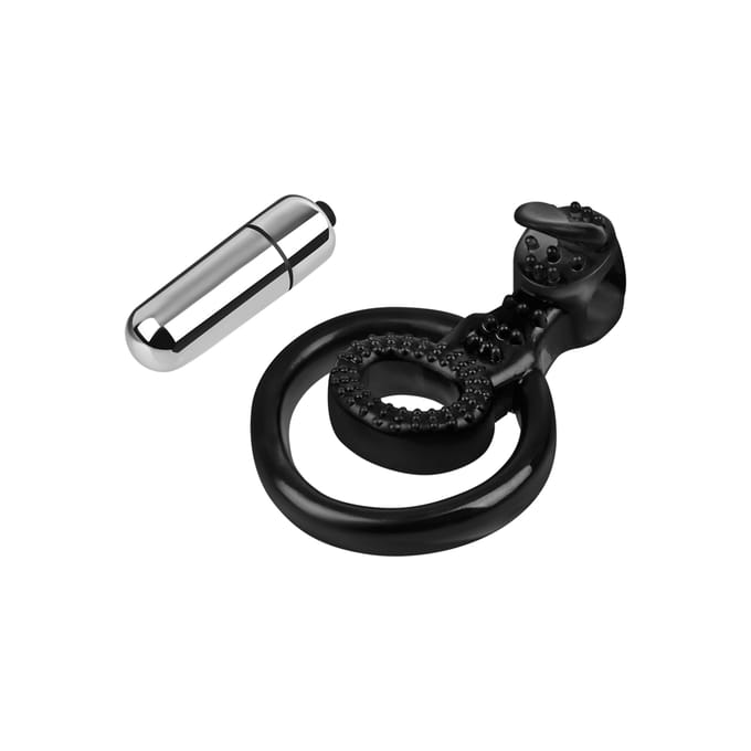 Penis- en testikelring met clitorisstimulator, 1,7 - 4,7 cm