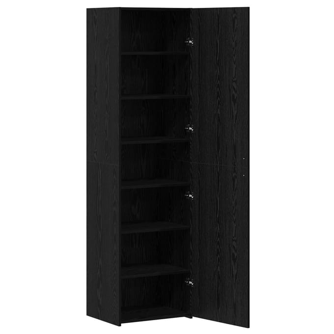 vidaXL - Highboard - Zwart - Eiken - 50 - x - 42,5 - x - 185 - cm