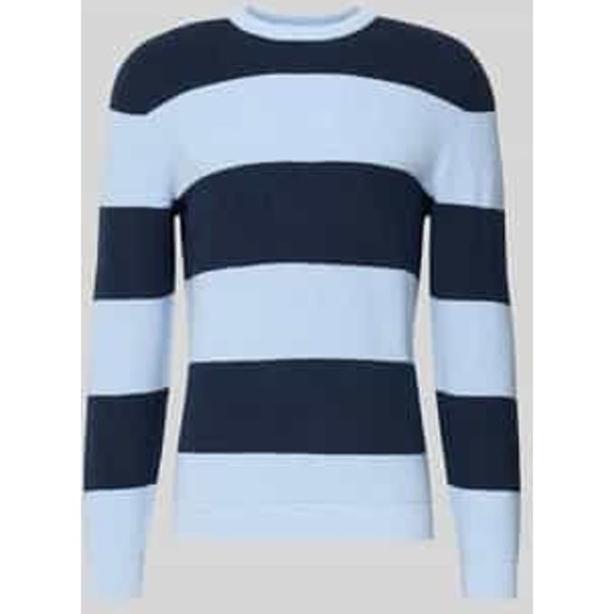 Gebreide pullover met streepmotief en ronde hals