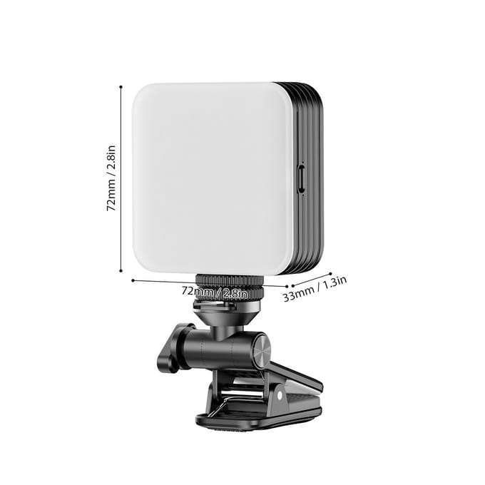 Mini LED Invullicht LED Videolicht 2500K-9000K Dimbare Videoconferentieverlichting voor Computer Tablet zwart