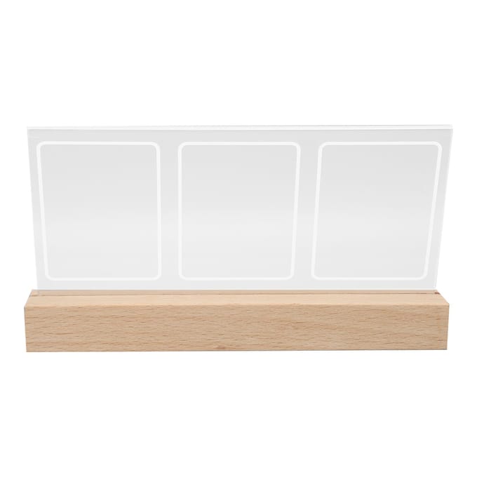 Fotolijst Instant Fotolijst 3 Openingen Helder Acryl Nachtlampje Bureau Fotolijst voor 3in white