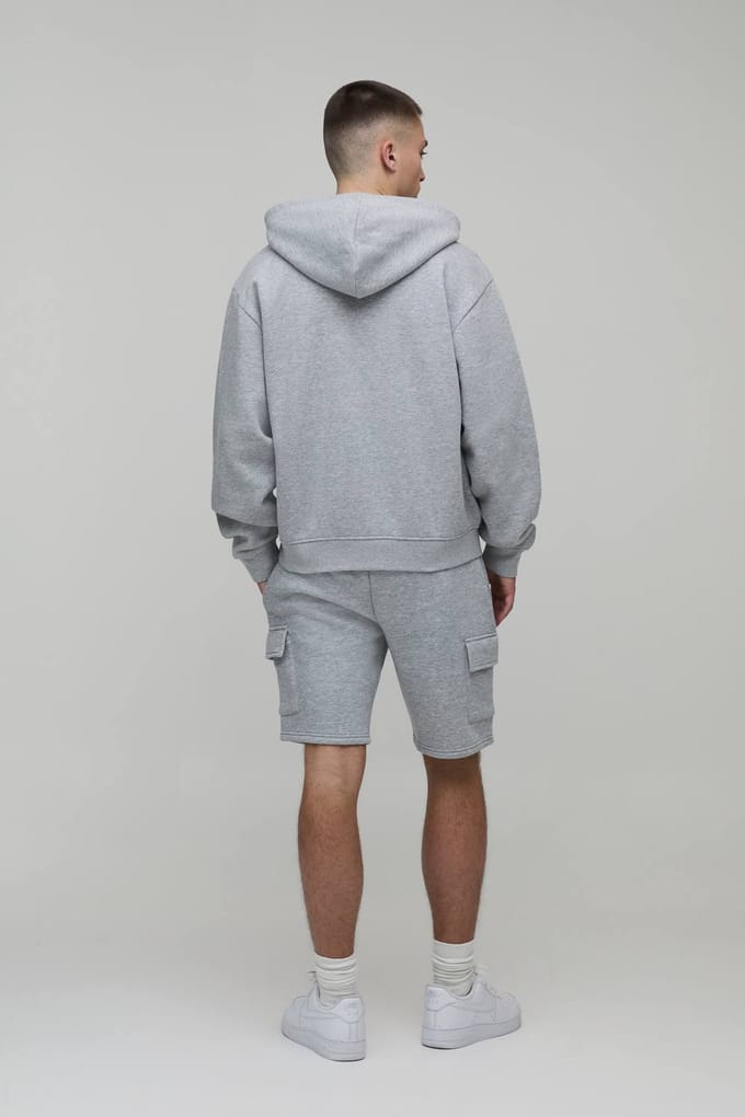Essential Slim Fit Cargo Jersey Short | Grey Marl | Size 2XL