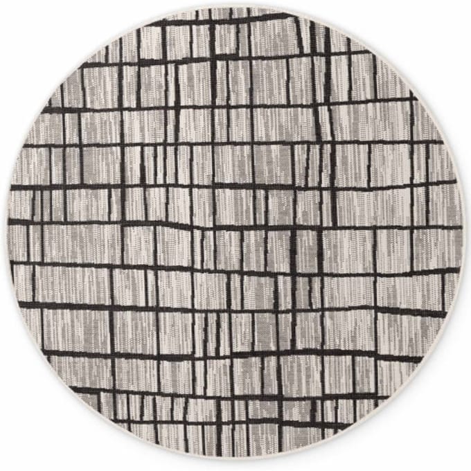 Ted Baker Haringey rond buitenkleed Crouch Zwart/Wit - Rond 160 Ø - (M)