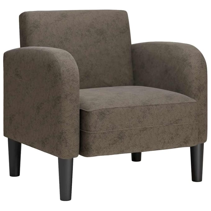 vidaXL - Fauteuil - met - armleuningen - 54 - cm - kunstleer - donkergrijs