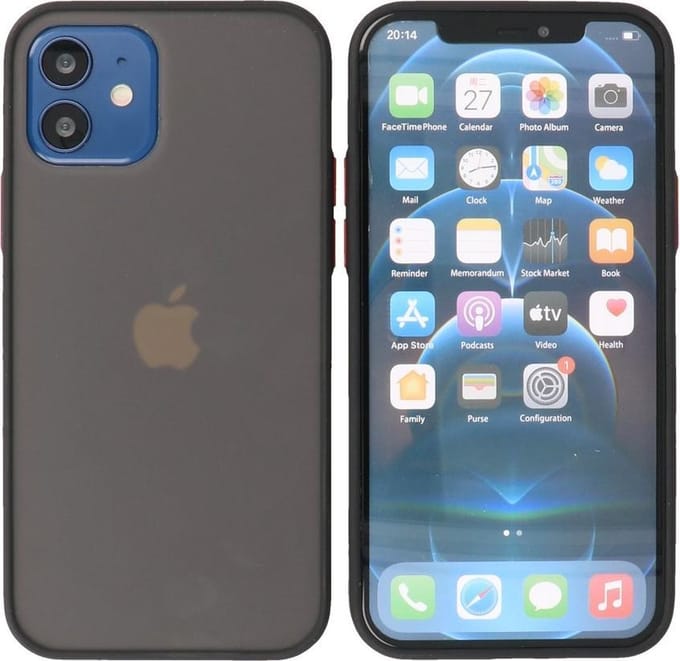 iPhone 12 Mini Hoesje - Back Cover Telefoonhoesje - Zwart