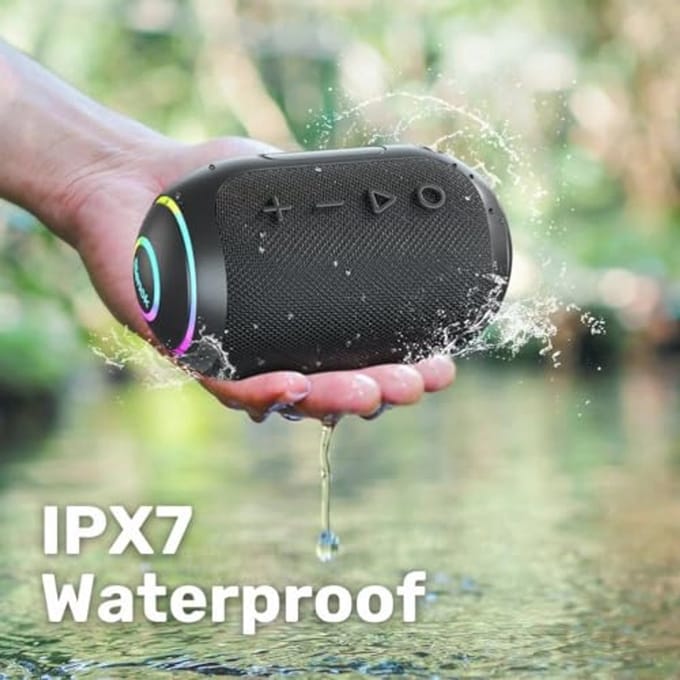 Draagbare Bluetooth Luidspreker met LED-licht en Waterdichte IPX7