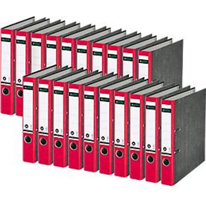 LEITZ® ordner 1050, A4, rugbreedte 52 mm, 20 stuks, rood