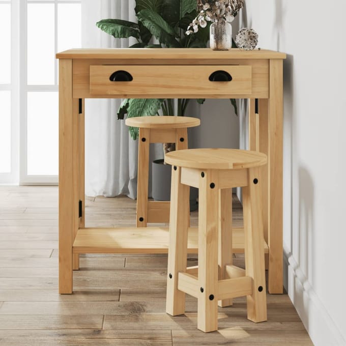 vidaXL - 3-delige - Barset - massief - grenenhout