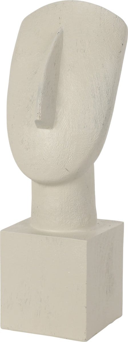 In & Out Deco Beeld - Hoofd - Abstract - Kleur Wit - Hoog 31 cm