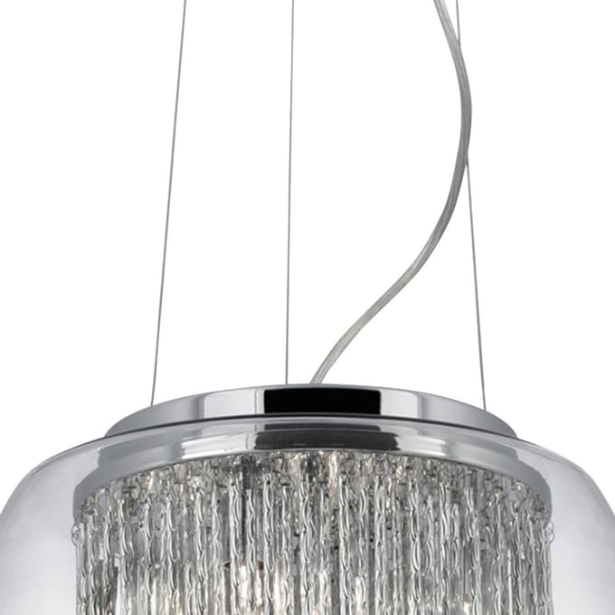Searchlight Glazen hanglamp Curva in glanzend ontwerp