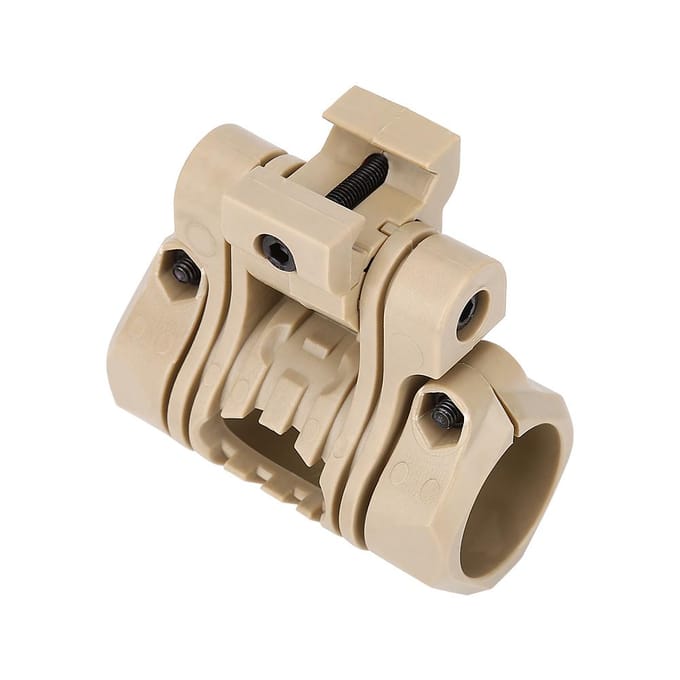 Kunststof Snelontgrendelbare Zaklamp Klem Clip Mount Accessoire voor Fast Helm (Bruinen)