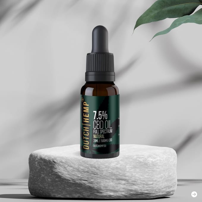 Dutch Hemp CBD-olie - 7,5% - 20 ml - Natural - Full spectrum