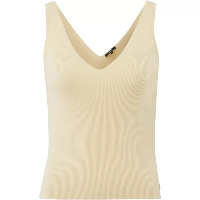 Geribbelde stoffen tanktop vrouw Mexx
