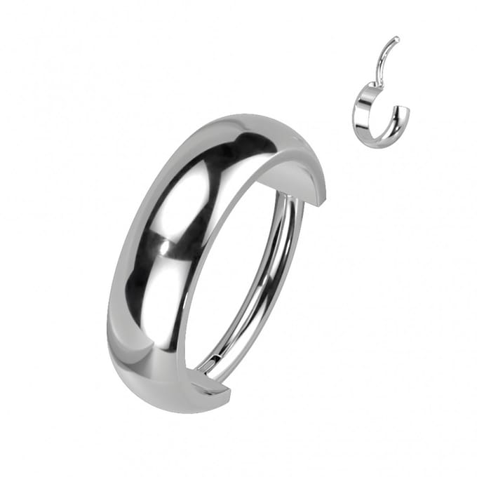 Piercing titanium dome clicker ring 1.2x8 - zilver - LMPiercings