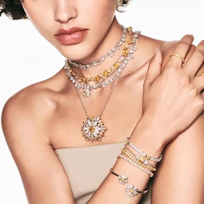 Swarovski Idyllia Bloem Hanger Cubic Zirconia Rhodium Verguld Ketting Dames ketting Zilver 5679939 Box (Random Color) white