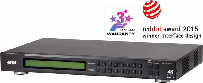 ATEN VM0808HB-AT-G HDMI-Matrix-switch Met afstandsbediening 4096 x 2160 Pixel