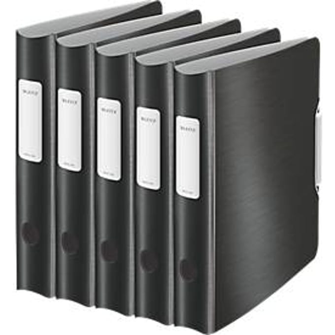 LEITZ® ordner Active Style, A4, rugbreedte 65 mm, 5 stuks, satijnzwart