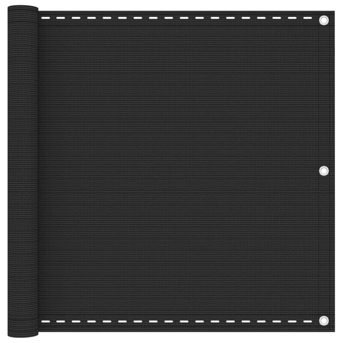 vidaXL - Balkonscherm - 90x300 - cm - HDPE - antracietkleurig