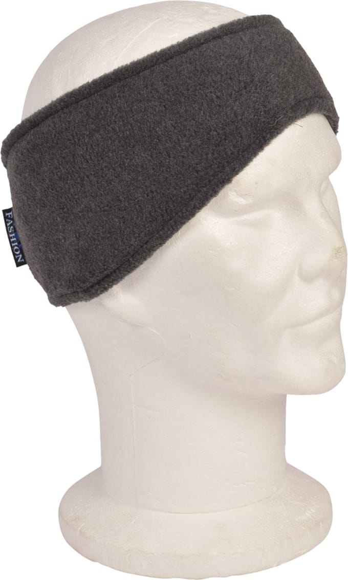 Hoofdband Fleece, Donker Grijs, One Size