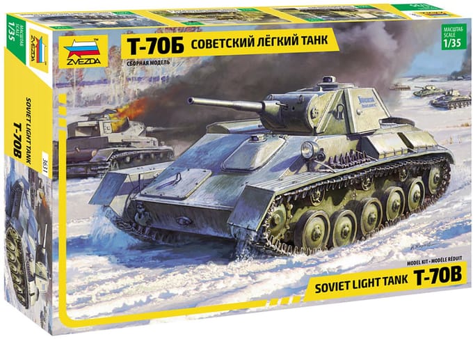 Zvezda Modelbouwpakket Militaire voertuigen - 3631 T-70 Soviet Light Tank Plastic - 1:35 - Modelbouw