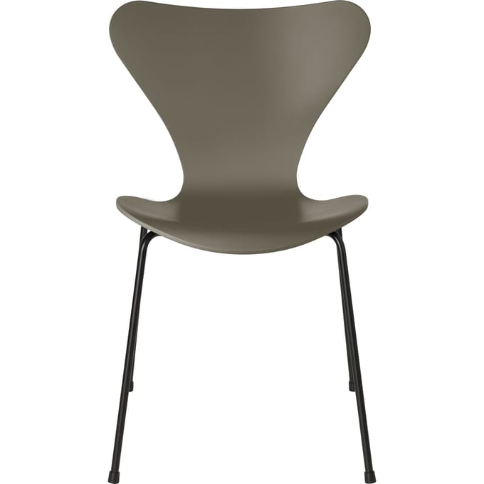 Fritz Hansen Serie 7 3107 Stoel - lak - olive green - zwart