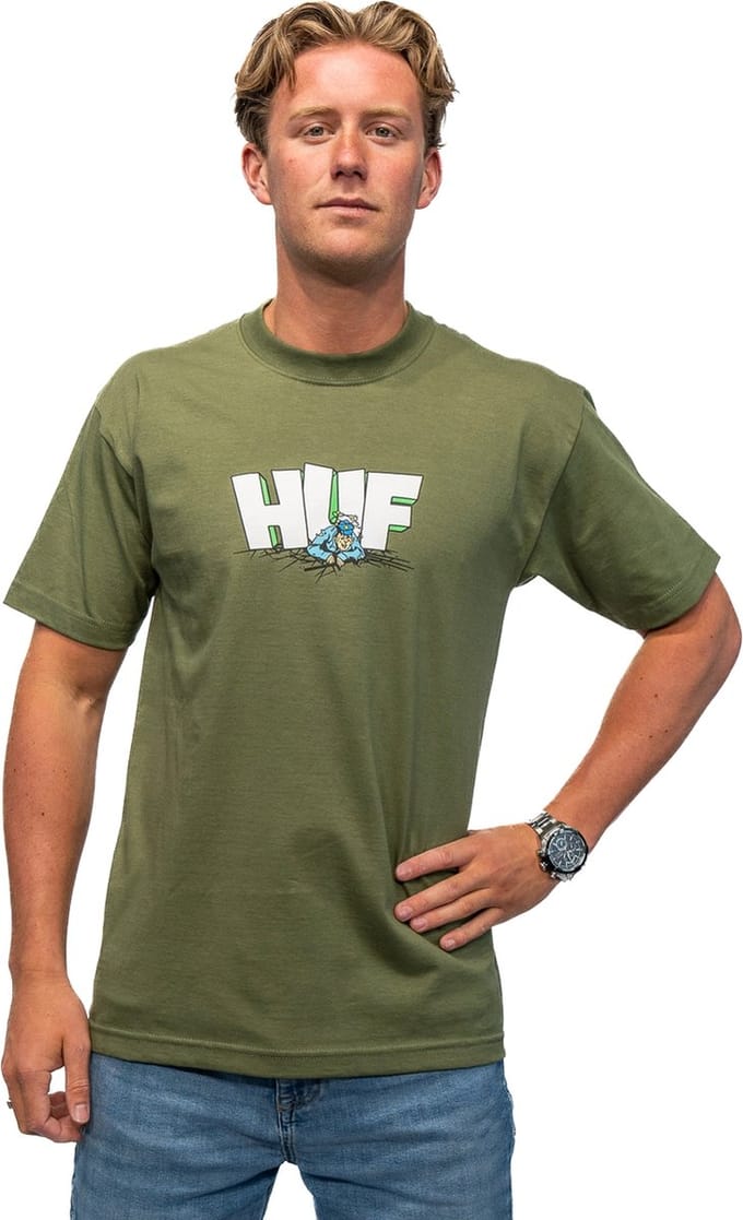 HUF The Drop S/S Casual T-shirt heren Donkergroen S