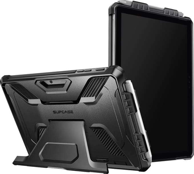 Supcase - Microsoft Surface Go 2/3 hoes - Sterke Heavy Duty Tablet Hoes - met Stand – Zwart
