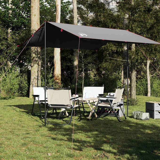vidaXL - Kampeerluifel - waterdicht - 300x294 - cm - grijs - en - oranje