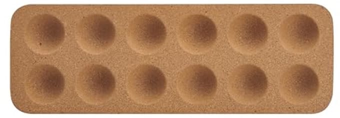 Eierhouder Kurk - Eierrekje - Eieren Opbergen - 12 Eieren - 30 x 10 cm - Natuurlijk
